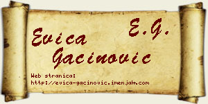 Evica Gaćinović vizit kartica